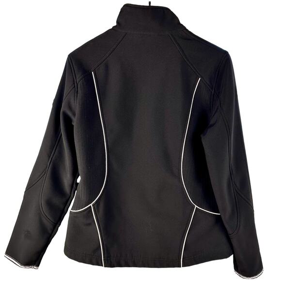 BeBe Sport Athletic Zip-Up Jacket Womens S Reflective Trim Sporty Modern Track - Picture 2 of 11